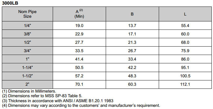 ASME B16.11 Threaded Union (Male / Female) 